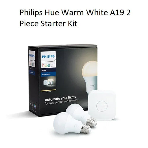 Philips Hue Warm White A19 2 Piece Starter Kit HUE137009 8718696554937 - LX2001 - Homewares, Outdoor, Phone Accessories, Cases, Speakers, Headphones + More -