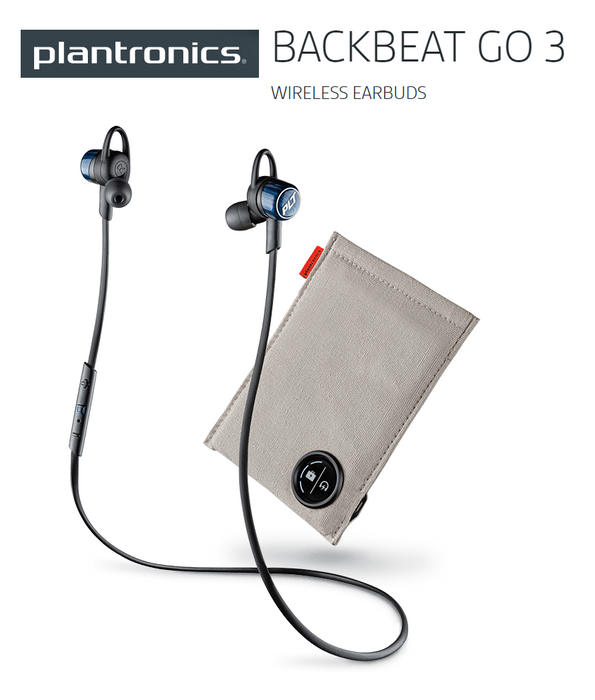 Plantronics BackBeat Go 3 Headset w/ Charge Case - Blue 204352-08
