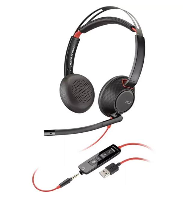 Plantronics Blackwire 5220 Wired Headset - Black 207576-201