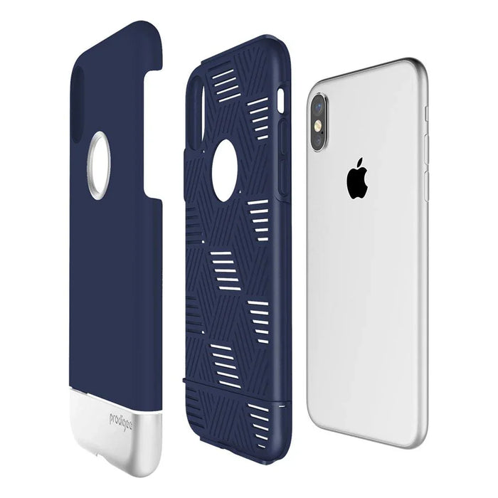 Prodigee Apple iPhone X Fit Pro Case - Blue / Silver - LX2001 - Homewares, Outdoor, Phone Accessories, Cases, Speakers, Headphones + More -