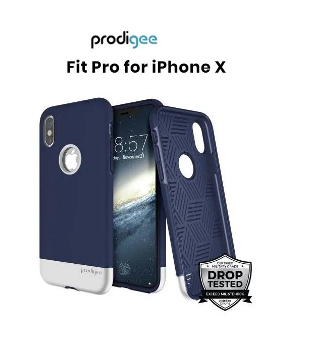 Prodigee Apple iPhone X Fit Pro Case - Blue / Silver - LX2001 - Homewares, Outdoor, Phone Accessories, Cases, Speakers, Headphones + More -