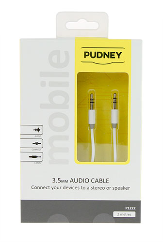 Pudney 3.5MM STEREO PLUG TO 3.5MM 2M P1222