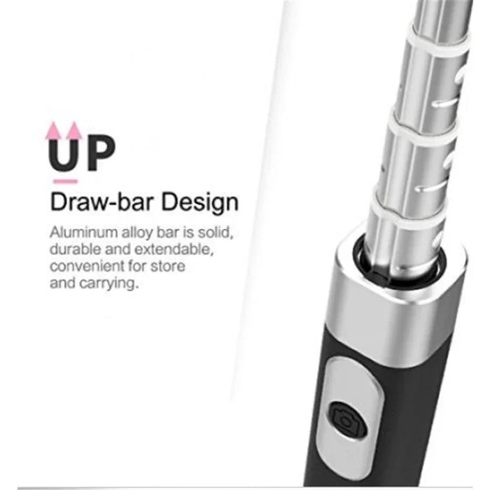 Rock Selfie Stick w/ Wire Control & Mirror II - Black - LX2001 - Homewares, Outdoor, Phone Accessories, Cases, Speakers, Headphones + More -