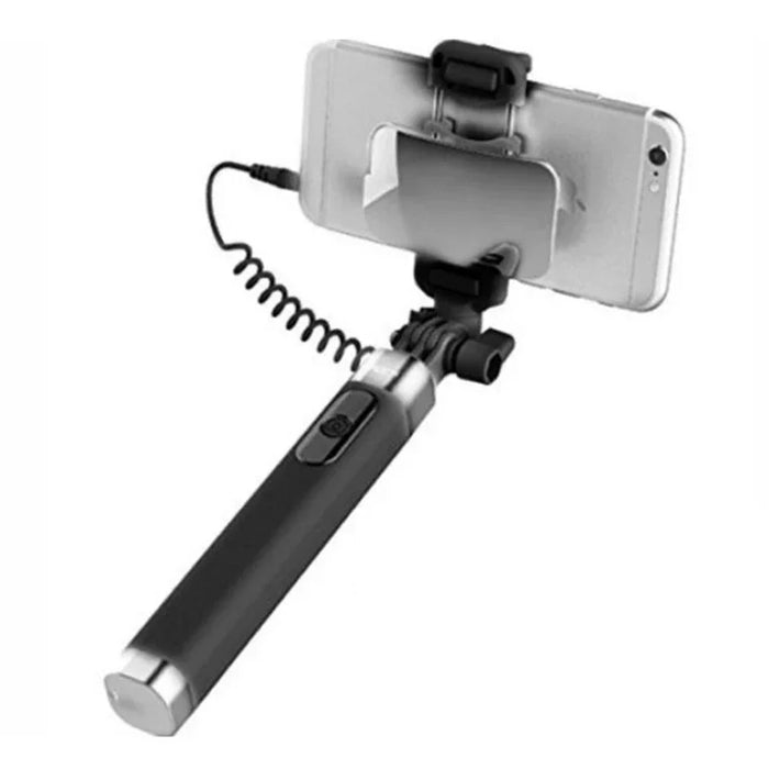 Rock Selfie Stick w/ Wire Control & Mirror II - Black - LX2001 - Homewares, Outdoor, Phone Accessories, Cases, Speakers, Headphones + More -