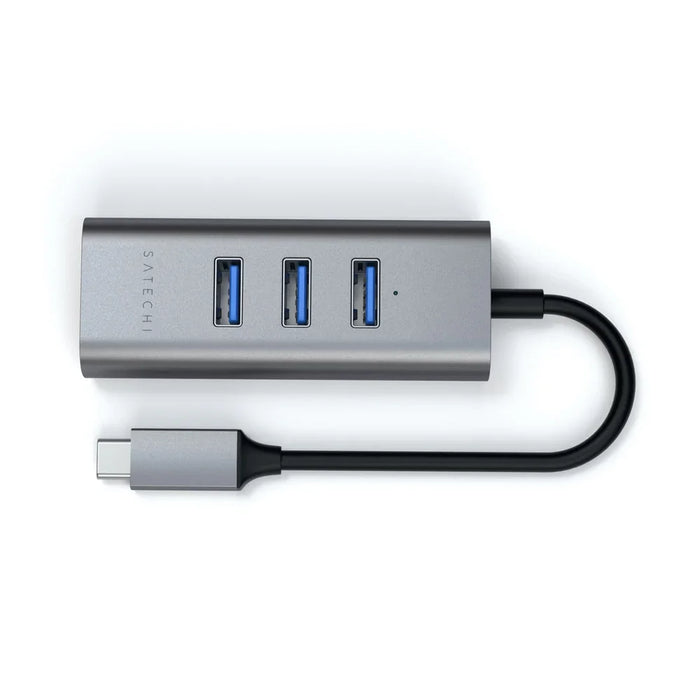 SATECHI TYPE-C 2-in-1 3 Port USB 3.0 Hub & Ethernet Port - Space Grey ST-TC2N1USB31AM 879961007256 - LX2001 - Homewares, Outdoor, Phone Accessories, Cases, Speakers, Headphones + More -