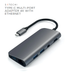 SATECHI Type-C Multimedia Adaptor Hub w/ 4K HDMI + Ethernet Ports - Space Grey ST-TCMM8PAM 879961007317 - LX2001 - Homewares, Outdoor, Phone Accessories, Cases, Speakers, Headphones + More -