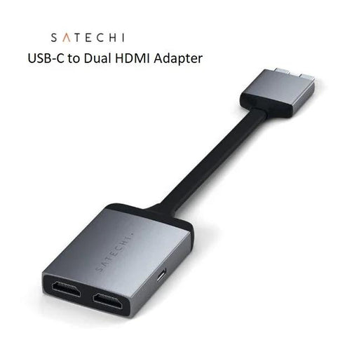SATECHI USB-C to Dual HDMI Adapter - Space Grey ST-TCDHAM 879961003982 - LX2001 - Homewares, Outdoor, Phone Accessories, Cases, Speakers, Headphones + More -