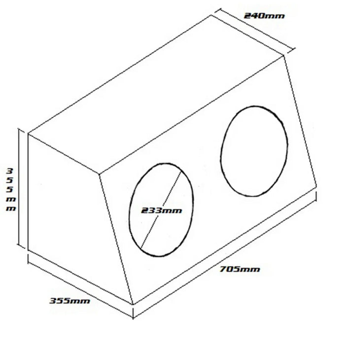 RAPTOR SUBWOOFER BOX FOR 2 x 10" SUB DOUBLE BLACK - LX2001 - Homewares, Outdoor, Phone Accessories, Cases, Speakers, Headphones + More -