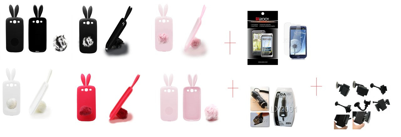 Samsung Galaxy S3 Rabbit Case Charger Kit Holder