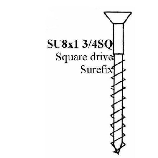 surefix counter sunk wood screw 8 x 1 3/4" square drive - bag of 100 - LX2001 - Homewares, Outdoor, Phone Accessories, Cases, Speakers, Headphones + More -