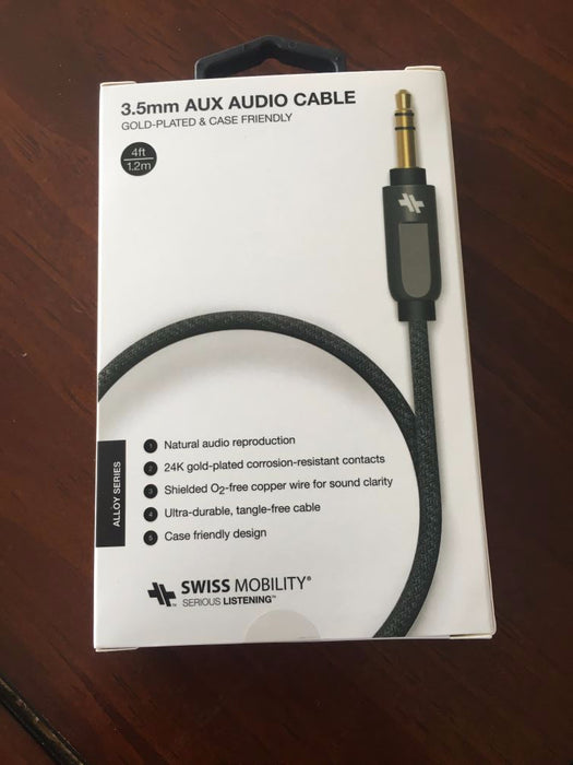 SWISS Alloy Series Auxiliary AUX 3.5mm Cable SCAUXA-M