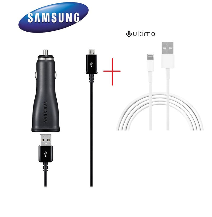 Samsung 2 Amp Micro USB In-Car Charger + Ultimo Lightning Cable ECA-U21CBEGSTD 9419063074148