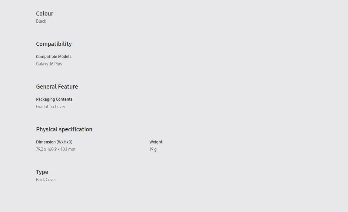 Samsung Galaxy J6+ / J6 Plus Gradation Protective Case - Black EF-AJ610CBEGWW 8801643587567 - LX2001 - Homewares, Outdoor, Phone Accessories, Cases, Speakers, Headphones + More -