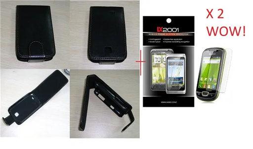 Samsung S5570 Leather Case + Screen Protector - LX2001 - Homewares, Outdoor, Phone Accessories, Cases, Speakers, Headphones + More -