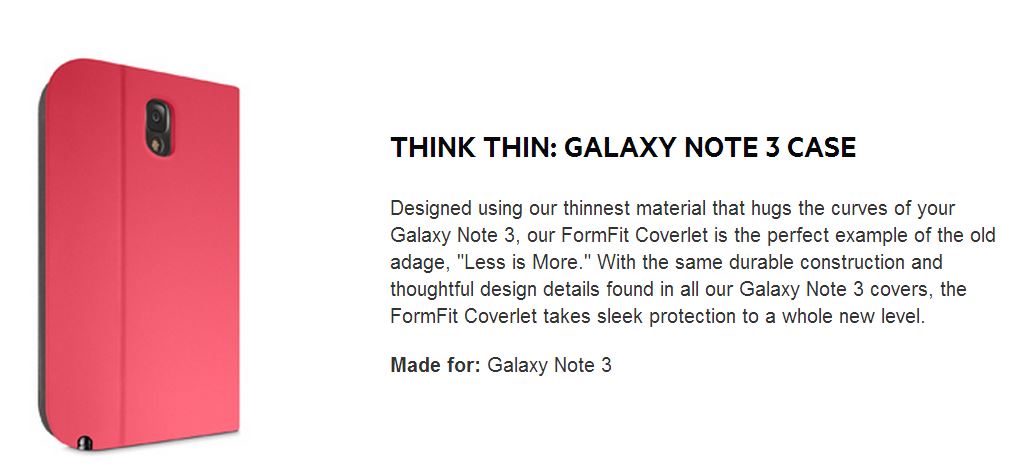 Samsung Galaxy Note 3 Belkin FormFit Coverlet