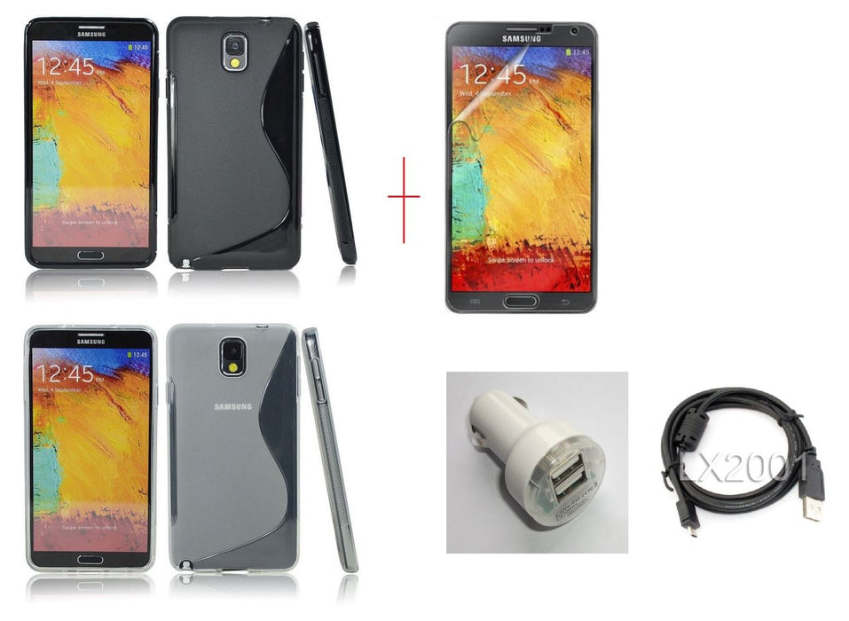 Samsung Galaxy Note 3 Case Car Charger PC Cable