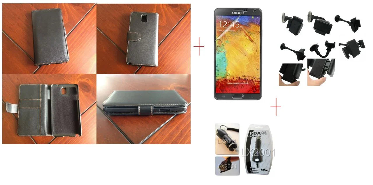 Samsung Galaxy Note 3 Leather Case Car Charger Kit - LX2001 - Homewares, Outdoor, Phone Accessories, Cases, Speakers, Headphones + More -