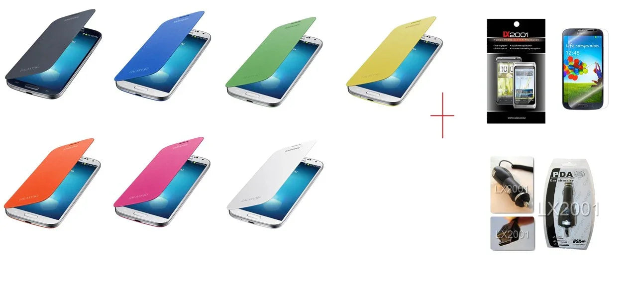 Brand New Original Genuine Samsung Flip Cover for your Galaxy S4 i9500 GT-I9500 + Car Charger - LX2001 - Homewares, Outdoor, Phone Accessories, Cases, Speakers, Headphones + More -