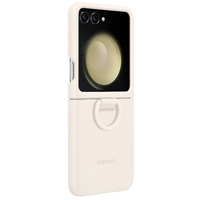 Samsung Galaxy Z Flip5 6.7" Silicone Case w/ Ring - Cream