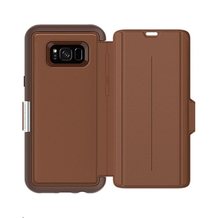 Samsung S8+ / S8 Plus OtterBox Strada Leather Folio Wallet Case - Brown / Tan 77-54631