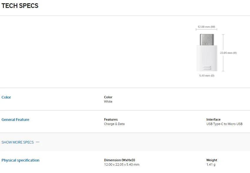 Samsung USB-C to Micro USB Adaptor EE-GN930BWEGWW - LX2001 - Homewares, Outdoor, Phone Accessories, Cases, Speakers, Headphones + More -