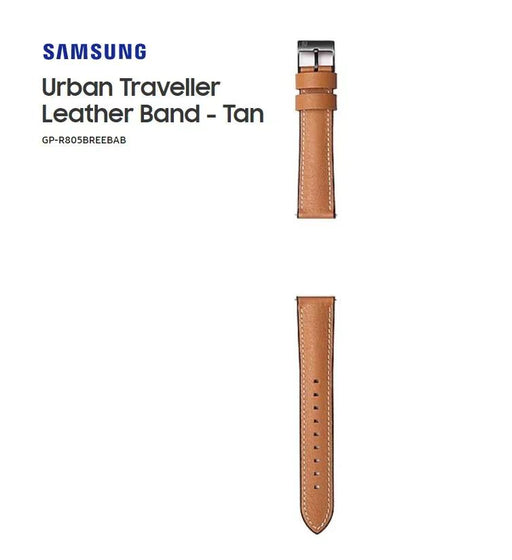 Samsung Urban Traveller Leather Band for Galaxy Watch 46mm & Gear S3 Tan Brown GP-R805BREEBAB - LX2001 - Homewares, Outdoor, Phone Accessories, Cases, Speakers, Headphones + More -