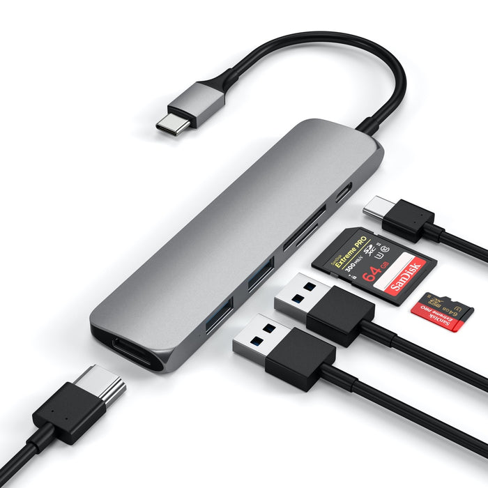 Satechi Slim USB-C MultiPort Adapter Version 2 - Space Grey ST-SCMA2M 879961007898