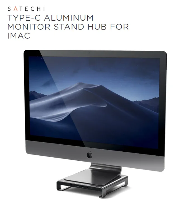 Satechi Type-C Aluminum Monitor Stand Hub for iMac - Space Grey ST-AMSHM 879961007973 - LX2001 - Homewares, Outdoor, Phone Accessories, Cases, Speakers, Headphones + More -
