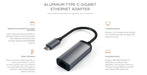 Satechi Type-C / USB-C to Ethernet Adaptor ST-TCENM - LX2001 - Homewares, Outdoor, Phone Accessories, Cases, Speakers, Headphones + More -