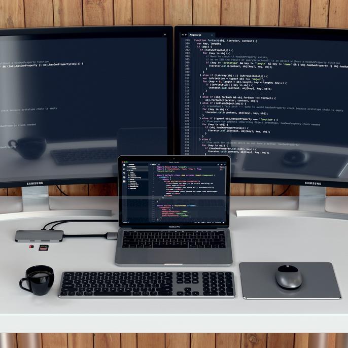 Satechi USB-C Dual Multimedia Adapter 4K HDMI / Micro SD Reader - Space Grey ST-TCDMMAM 879961008376 - LX2001 - Homewares, Outdoor, Phone Accessories, Cases, Speakers, Headphones + More -