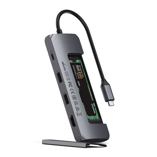 Satechi USB-C Hybrid Multiport Adapter With SSD Enclosure - Space Grey - LX2001 - Homewares, Outdoor, Phone Accessories, Cases, Speakers, Headphones + More -