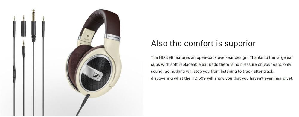Sennheiser HD 599 Headphones - Cream White Brown SH506831