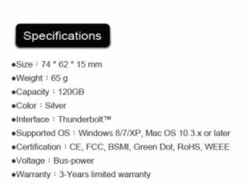 Silicon Power T11 120GB Thunderbolt Portable SSD - LX2001 - Homewares, Outdoor, Phone Accessories, Cases, Speakers, Headphones + More -