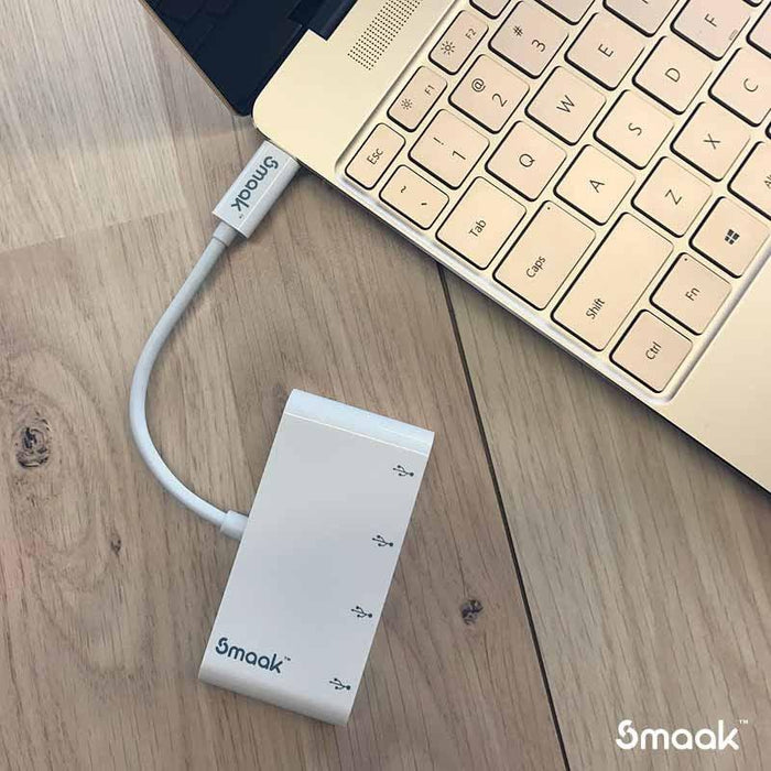 Smaak Foundation USB-C Adapter USB-C to 4 x USB 3.0 Hub SMKCH-FD-4ASW - LX2001 - Homewares, Outdoor, Phone Accessories, Cases, Speakers, Headphones + More -