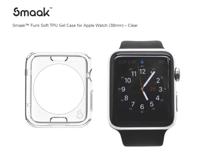 Smaak Funk Soft TPU Gel Case for Apple Watch 38mm SMKFK-AW-38CL - LX2001 - Homewares, Outdoor, Phone Accessories, Cases, Speakers, Headphones + More -