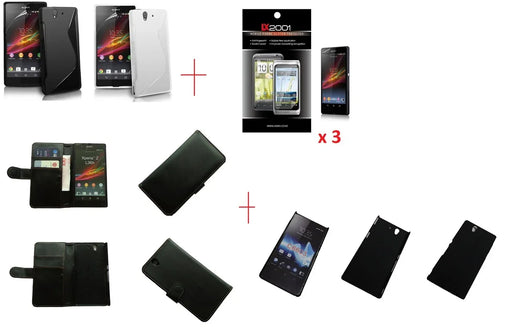 Sony Xperia Z Leather Gel Hard Rubber Case + 3x SP - LX2001 - Homewares, Outdoor, Phone Accessories, Cases, Speakers, Headphones + More -