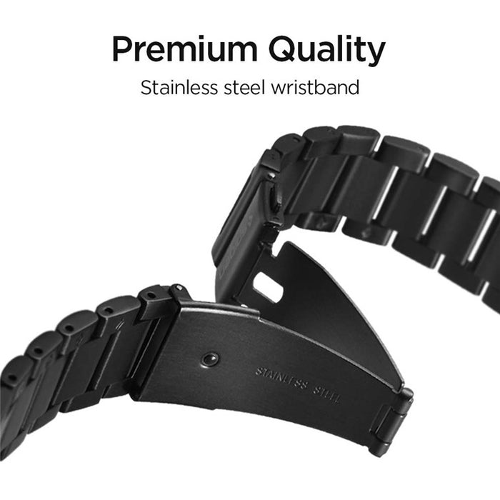 Spigen Samsung Galaxy Watch 42mm Active 2 Premium Stainless Steel Strap - Black 600WB24980 8809613765014
