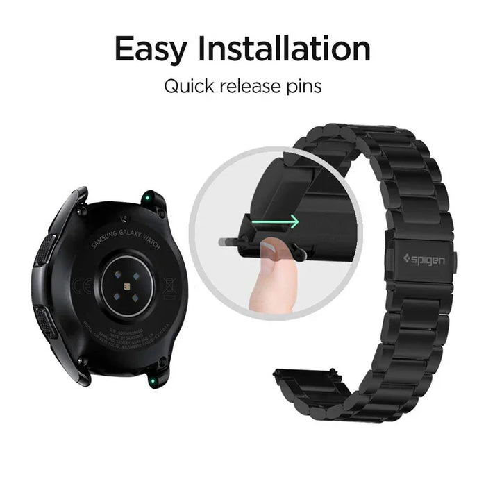 Spigen Samsung Galaxy Watch 42mm Active 2 Premium Stainless Steel Strap - Black 600WB24980 8809613765014 - LX2001 - Homewares, Outdoor, Phone Accessories, Cases, Speakers, Headphones + More -