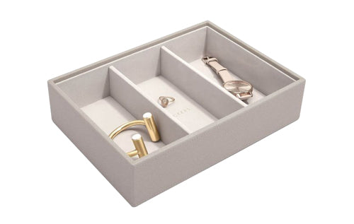 Stackers Classic 3 Deep Compartment Jewellery Box - Taupe & Grey JB73751
