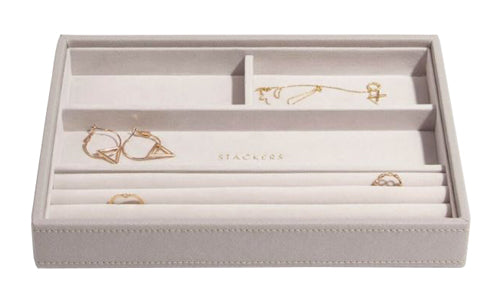 Stackers Classic 4 Compartment Jewellery Box - Taupe & Grey JB73752