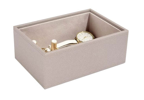 Stackers Classic Mini Deep Open Compartment Jewellery Box - Taupe & Grey JB73757