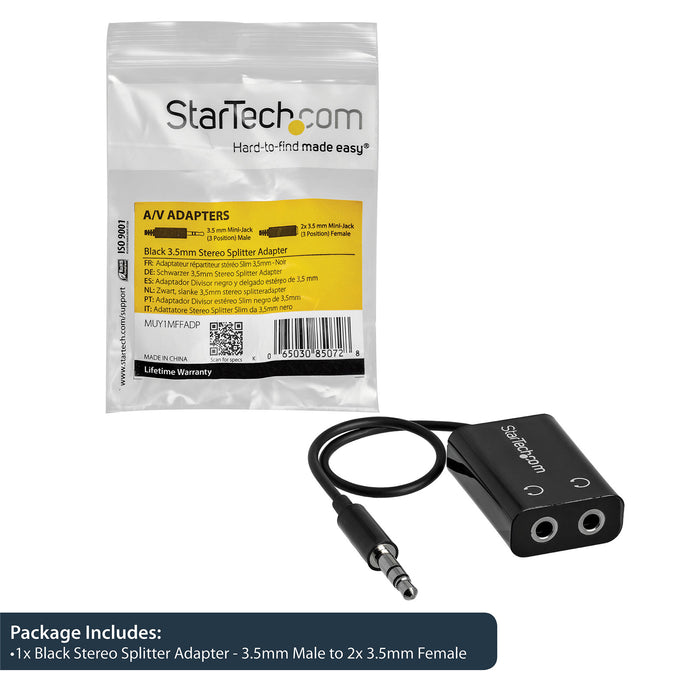 StarTech 3.5mm Audio Jack Splitter MUY1MFFADP 065030850728