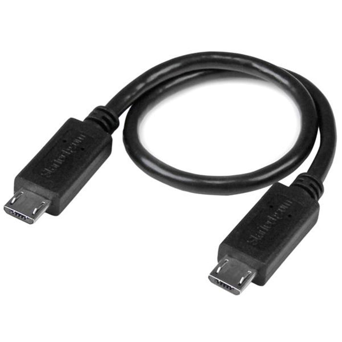 StarTech Micro USB to Micro USB Cable 20cm - Black UUUSBOTG8IN