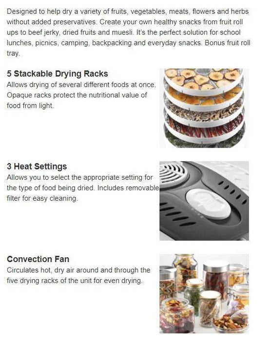 Sunbeam DT5600 Food Dehydrator 9311445014998 - LX2001 - Homewares, Outdoor, Phone Accessories, Cases, Speakers, Headphones + More -