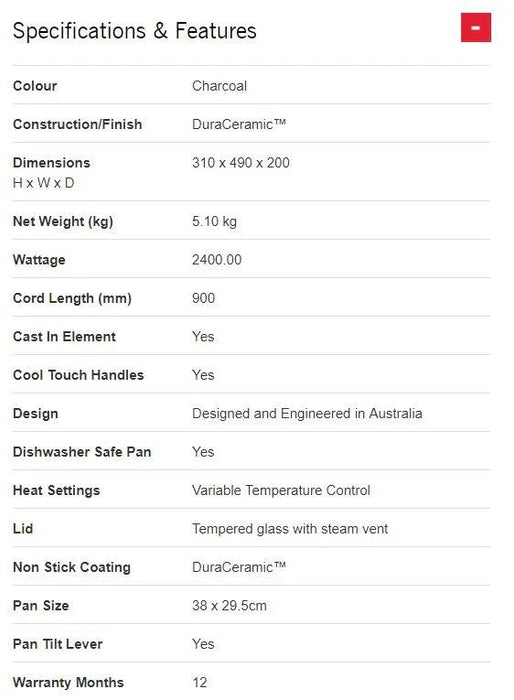 Sunbeam FP6000 DuraCeramic Frypan Fry pan 9311445024126 - LX2001 - Homewares, Outdoor, Phone Accessories, Cases, Speakers, Headphones + More -