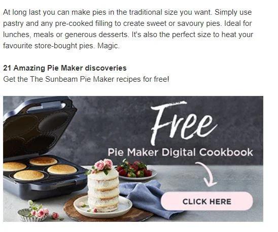 Sunbeam Pie Magic Traditional Size 4 Up - Pie Maker PM4800 - LX2001 - Homewares, Outdoor, Phone Accessories, Cases, Speakers, Headphones + More -
