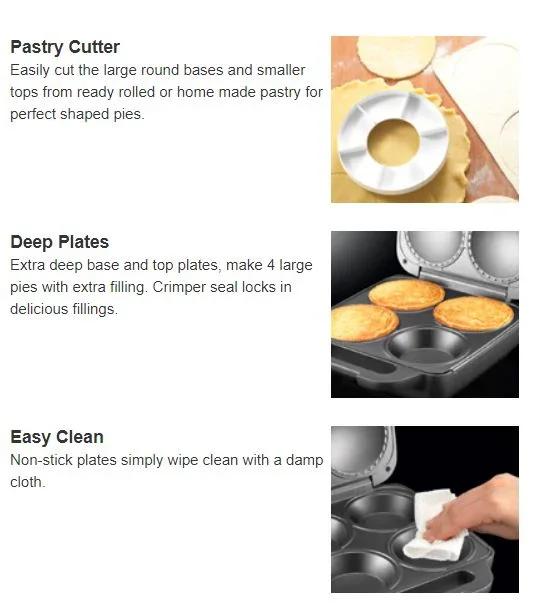 Sunbeam Pie Magic Traditional Size 4 Up - Pie Maker PM4800 - LX2001 - Homewares, Outdoor, Phone Accessories, Cases, Speakers, Headphones + More -