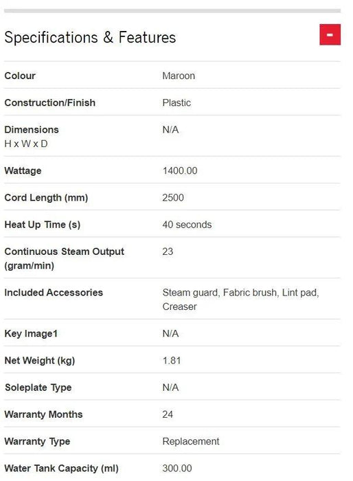 Sunbeam SG1000 Power Steam Handheld Garment Steamer - LX2001 - Homewares, Outdoor, Phone Accessories, Cases, Speakers, Headphones + More -