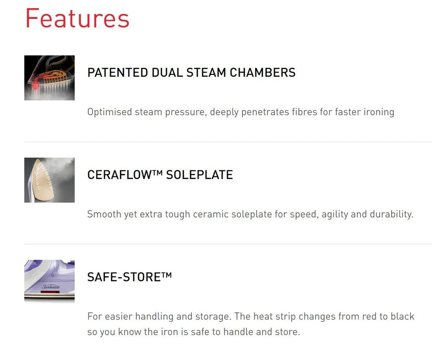 Sunbeam Verve 57 Platinum Iron - Purple SR6575 9311445018606 - LX2001 - Homewares, Outdoor, Phone Accessories, Cases, Speakers, Headphones + More -