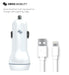 Swiss Mobility Dual Port 3.4A Universal Car Charger with Lightning Cable SCDC234L-W - LX2001 - Homewares, Outdoor, Phone Accessories, Cases, Speakers, Headphones + More -